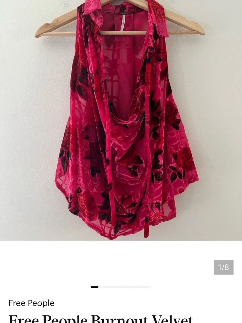 Free people burnout velvet blouse S
